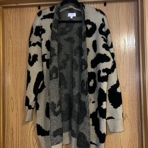 Cheetah Black and Cream Patterned Cardigan